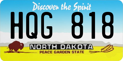 ND license plate HQG818