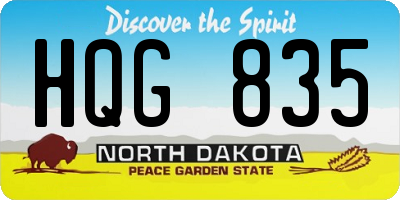 ND license plate HQG835