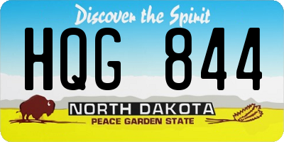 ND license plate HQG844