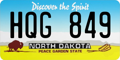 ND license plate HQG849
