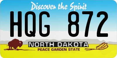 ND license plate HQG872