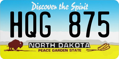 ND license plate HQG875