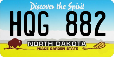 ND license plate HQG882