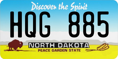 ND license plate HQG885