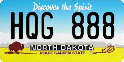 ND license plate HQG888