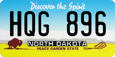 ND license plate HQG896