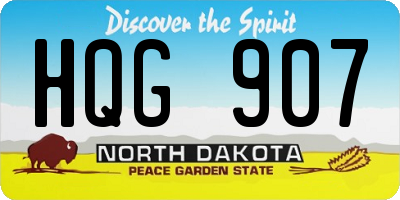 ND license plate HQG907