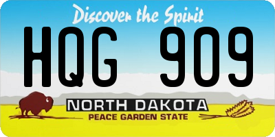 ND license plate HQG909