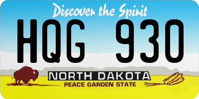 ND license plate HQG930