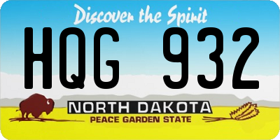 ND license plate HQG932