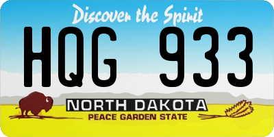 ND license plate HQG933