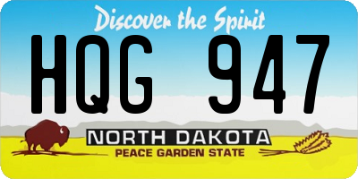 ND license plate HQG947
