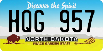 ND license plate HQG957