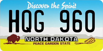 ND license plate HQG960