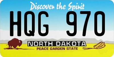 ND license plate HQG970