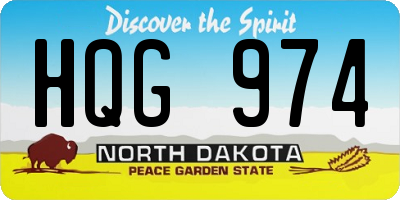 ND license plate HQG974