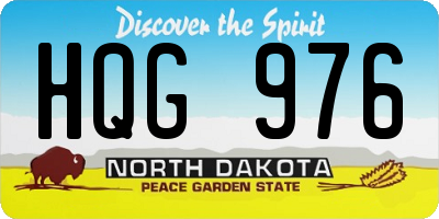 ND license plate HQG976