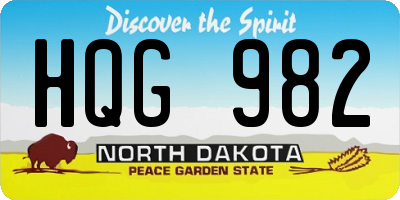 ND license plate HQG982