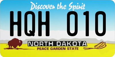ND license plate HQH010