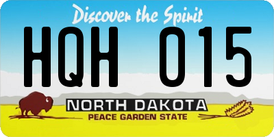 ND license plate HQH015