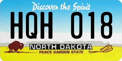 ND license plate HQH018