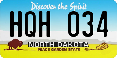ND license plate HQH034