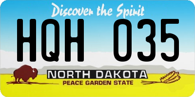 ND license plate HQH035