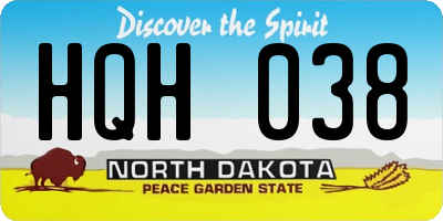 ND license plate HQH038