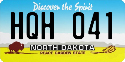 ND license plate HQH041