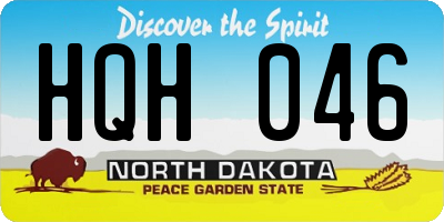 ND license plate HQH046