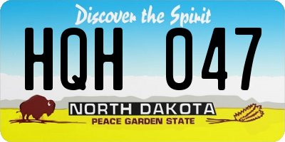 ND license plate HQH047