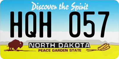 ND license plate HQH057