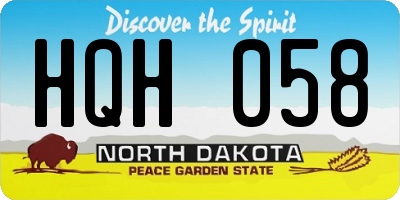 ND license plate HQH058