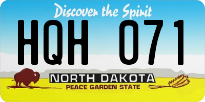 ND license plate HQH071