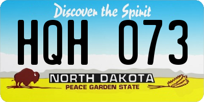 ND license plate HQH073