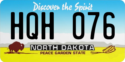 ND license plate HQH076