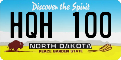 ND license plate HQH100