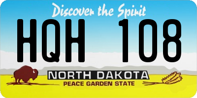 ND license plate HQH108