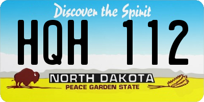 ND license plate HQH112