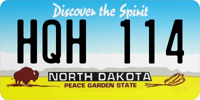 ND license plate HQH114
