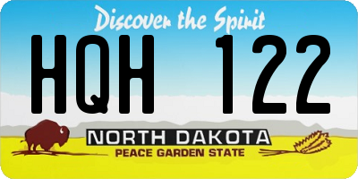 ND license plate HQH122