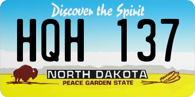 ND license plate HQH137
