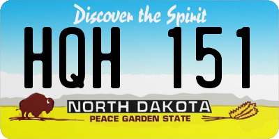 ND license plate HQH151