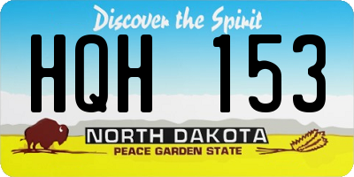 ND license plate HQH153