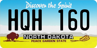 ND license plate HQH160