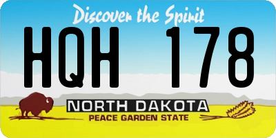 ND license plate HQH178