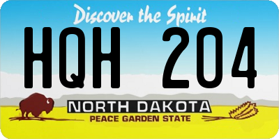 ND license plate HQH204
