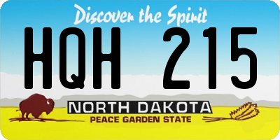 ND license plate HQH215