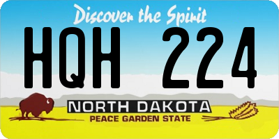 ND license plate HQH224