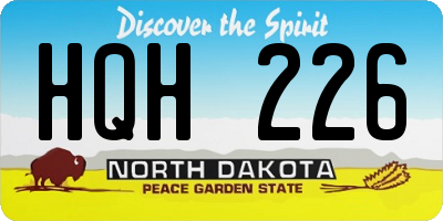 ND license plate HQH226